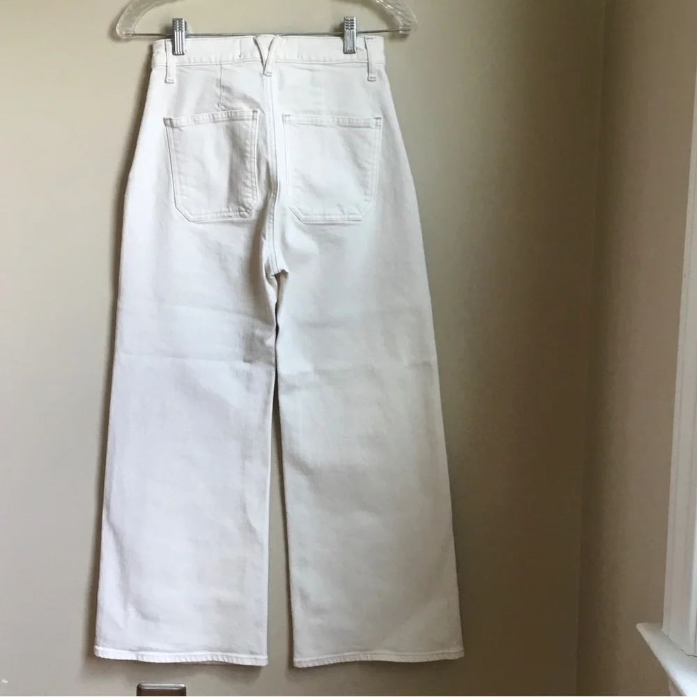 NEW Veronica Beard Grant Wide Leg Crop High Rise Ecru Jeans Size 25 - Picture 9 of 12